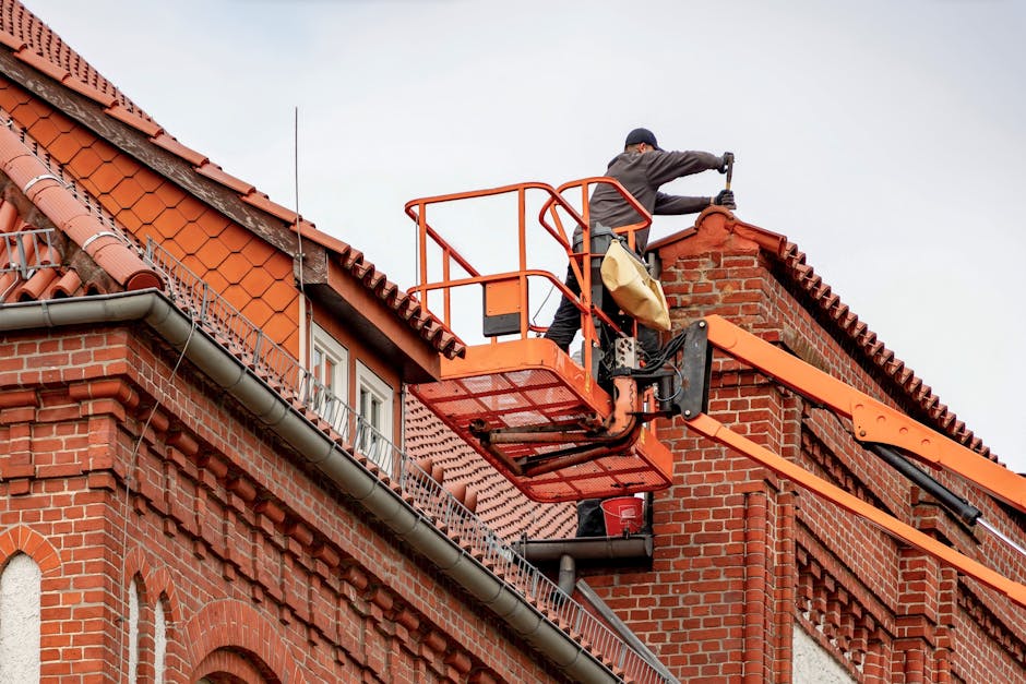 Safety-focused roofing contractor installation work